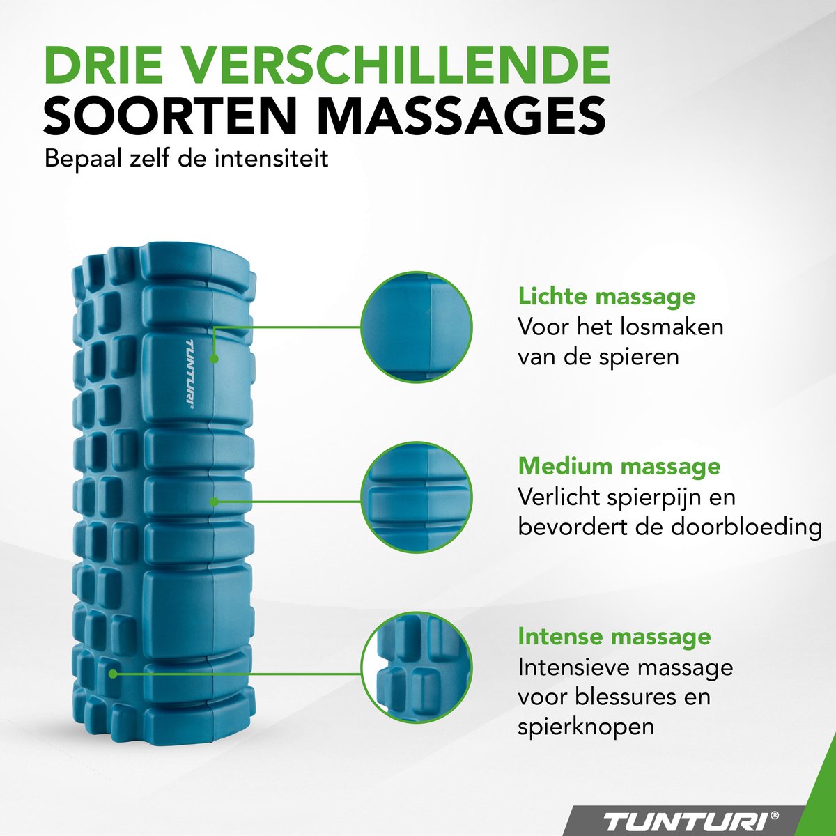 Tunturi Yoga Grid Foam Roller - Massage Roller - Petrol Blauw thumbnail 5