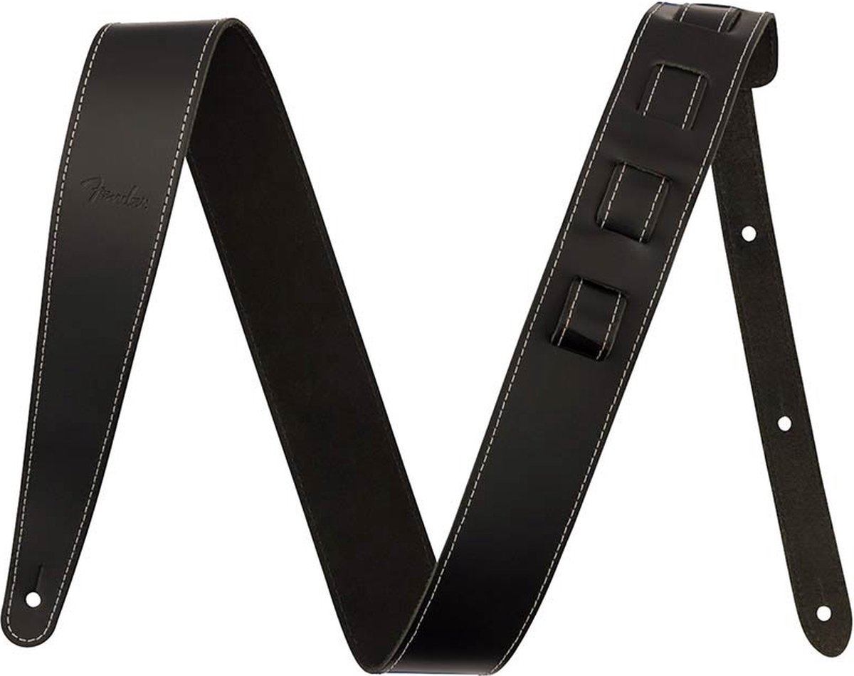 Fender 990642106 Essentials 2 leren gitaarband, zwart