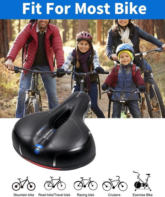 Anloximt Comfortabel Breezadel – Waterdicht, Neusloos, Breed En Geveerd, Voor Mountainbike En Stadsfiets, Zwart