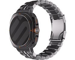 Strap-it Titanium ‘Square’ schakel band - geschikt voor Samsung Galaxy Watch Ultra / Ultra 2025 (grafiet)