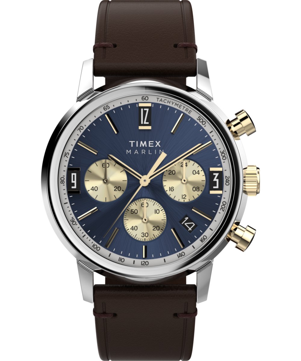 Timex Marlin TW2W60400 Horloge - Leer - Bruin - Ø 40 mm