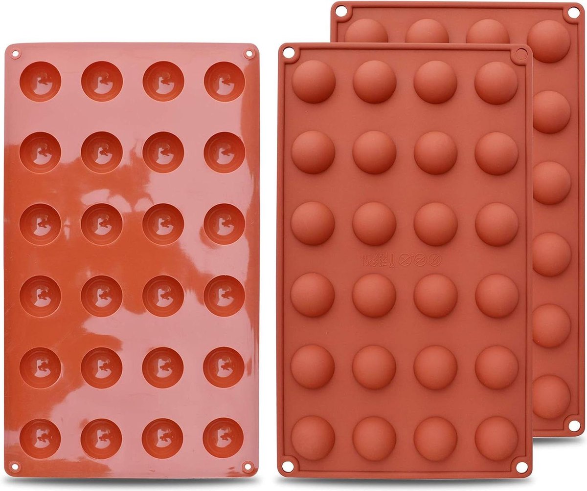 Chocolade vorm siliconen - Gietvorm Mini 24-cavity semi-bol bakvorm voor chocolade cake gelei koepelschuim