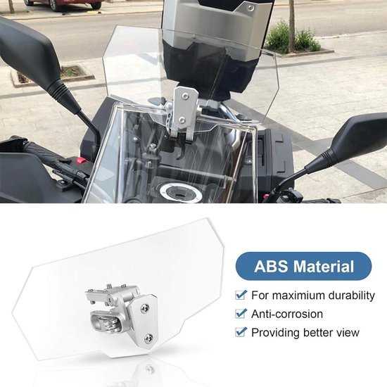 Motorfiets Windscherm Acryl Verhoogde Verstelbare Clip Op Winddeflector Voorruit Verlenging Voor Motorfiets Rokerig Grijs
