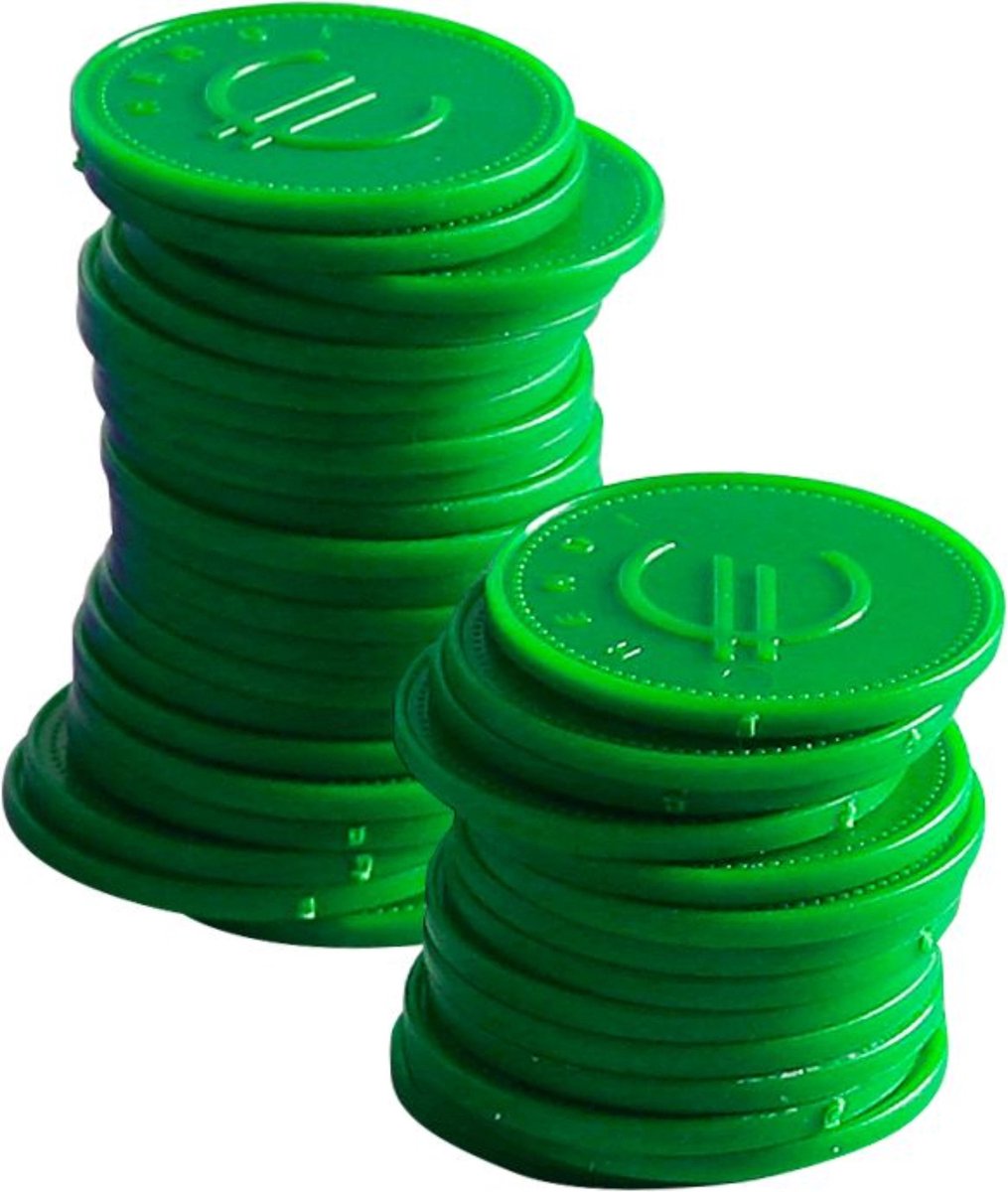 BarUp Consumptiemunten – 100 stuks – groen – ⌀25mm – duurzaam ABS kunststof
