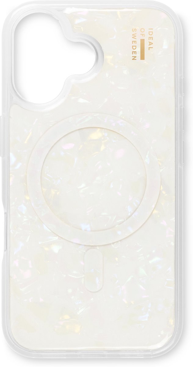 iDeal Of Sweden Pearlised Case met magnetische ring geschikt voor iPhone 16 White