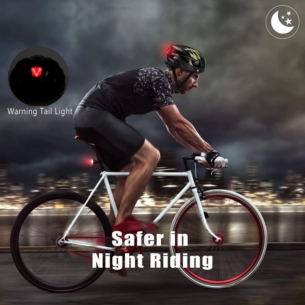 Fietshelm met LED-achterlicht - Afneembare magnetische veiligheidsbril - Heren en dames - Volwassenen - MTB mountainbike helm - Instelbaar