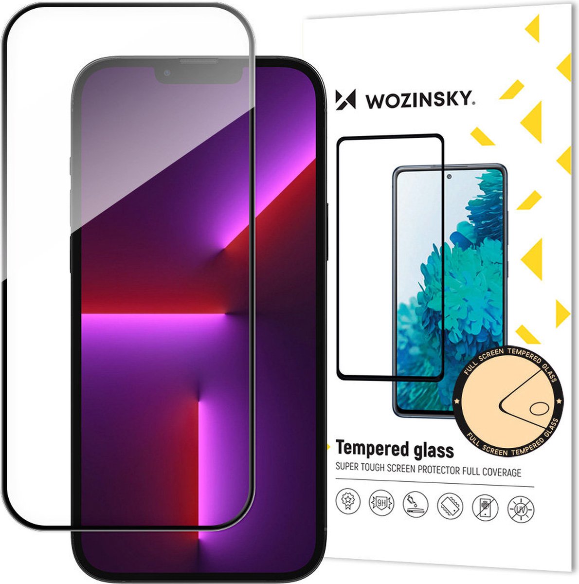 Wozinsky - Gehard Glas Bescherming - iPhone 15 Pro - Volledige Dekking - Zwart