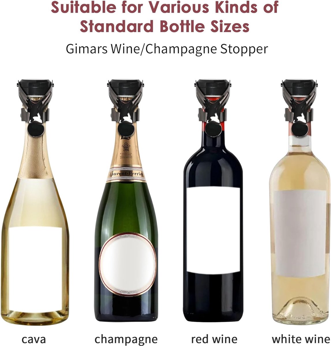 Bouchons Réutilisables Pour Bouteilles De Vin Mousseux, 16