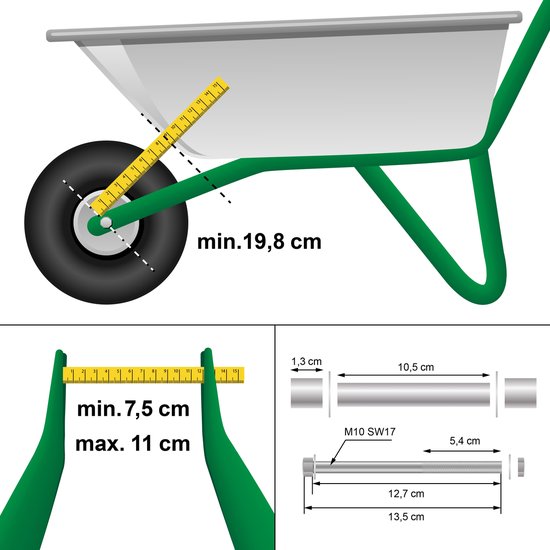 Kruiwagenwiel massief kunststof velg 4.80/4.00-8 *NIEUW* | | Banden en meer