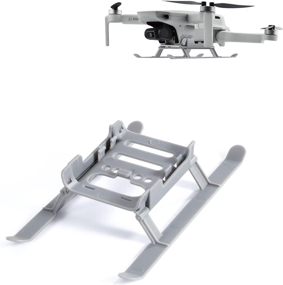 Opvouwbare landingswagen grijs voor DJI Mavic Mini/2/SE drone met geavanceerde landingsgereedschap.