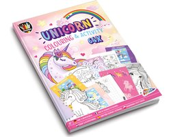 foto van Grafix kleur- en activiteitenboek - Unicorn - A4 - 64 pagina's - Kleuren - Meisjes - Kleurboek - Kinderen - Cadeau - Activiteiten - Boek - Geschenk - Tekeningen - Doeboek - Inkleuren - Kleurplaat - Colouring Book - Kleurplezier - Opdrachten Boekje