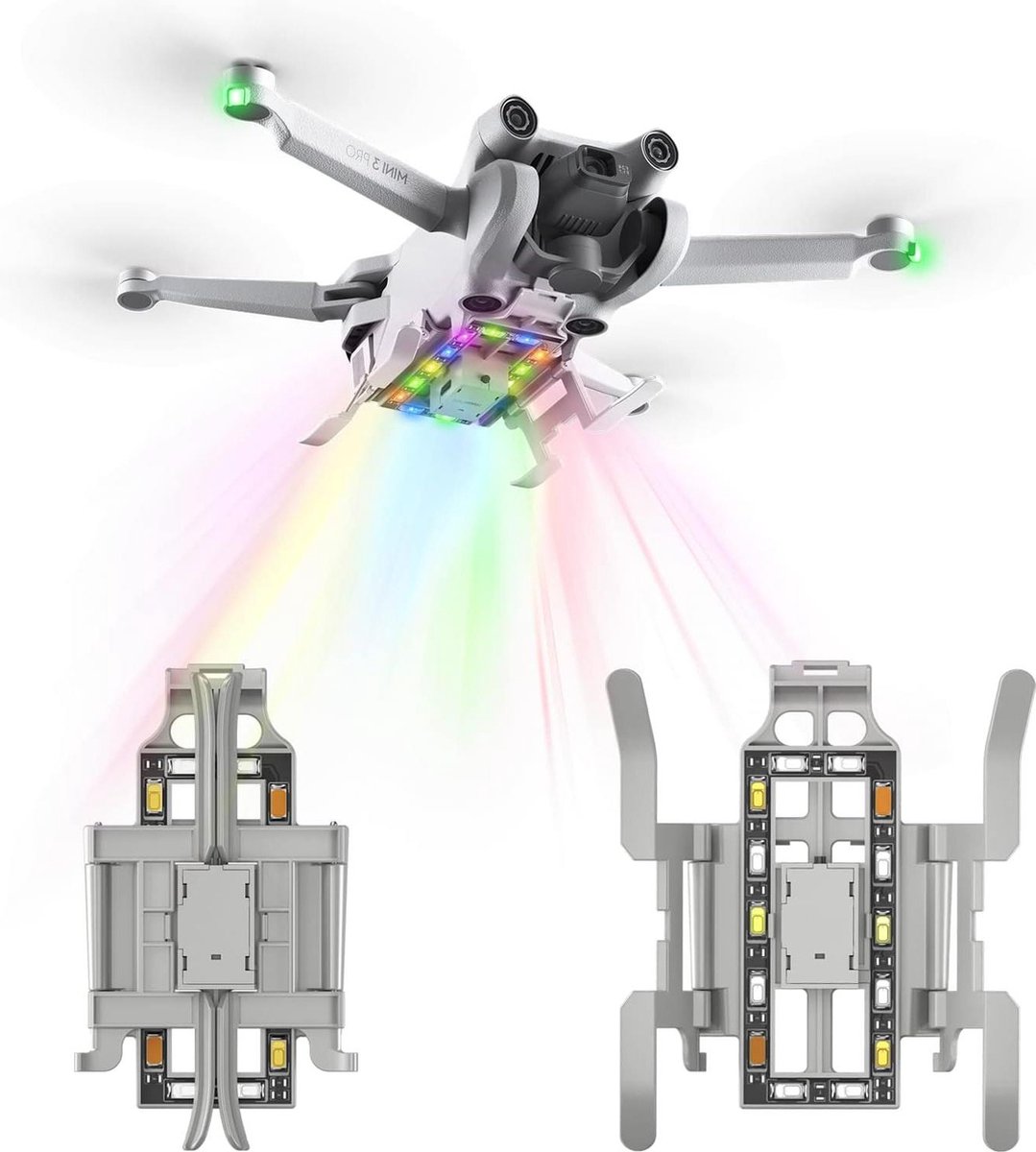 Opvouwbaar landingsframe met Flash-LED-verlichting voor DJI Mini 3 Pro Drone - Kleurrijk en geavanceerd