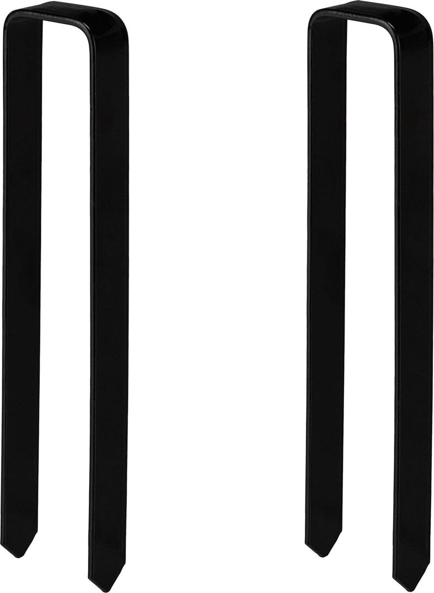 Goedkoopste Grondanker set voor rozenbogen - 2 stuks - 30 x 6 x 25 cm - staal - u-vormig - zwart