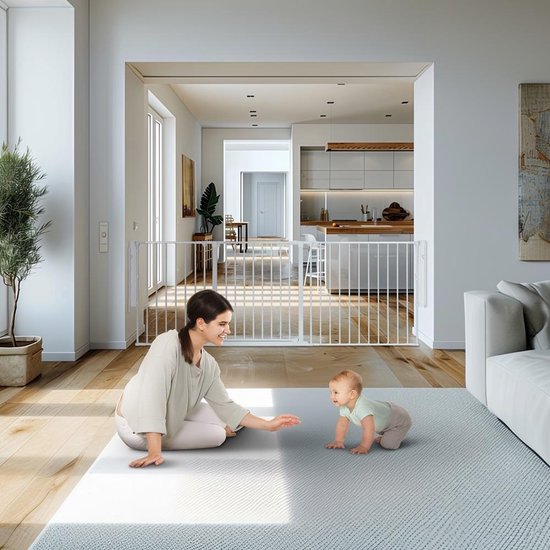 Safetots Extra Breed Bedhek Assortiment, Wit, 140cm Breed X 50cm Hoog Peuter Bedhek Voor Veiligheid Veilig Kinder Bedhek