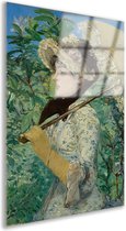 Jeanne (Spring) - Édouard Manet glasschilderij - Vrouw schilderij - Glasschilderijen Portret - Muurdecoratie industrieel - Plexiglas schilderijen - Decoratie kamer acrylglas 50x75 cm