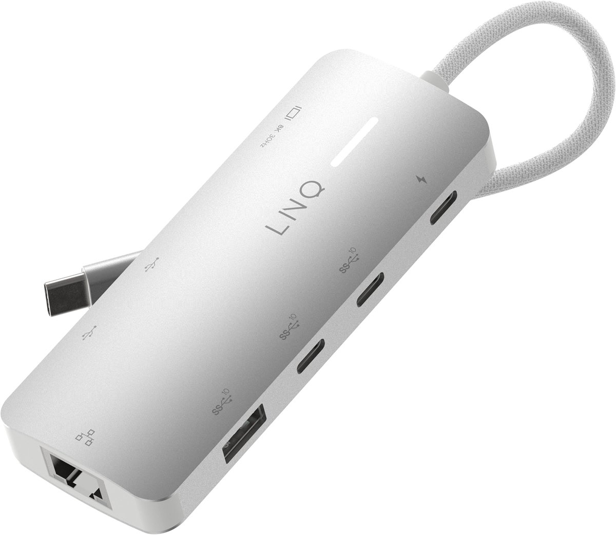 LINQ 8-in-1 Pro Studio-C Multiport Hub met PD, 8K HDMI en 2.5GbE Ethernet - 10Gbps - Geschikt voor Laptops en Tablets
