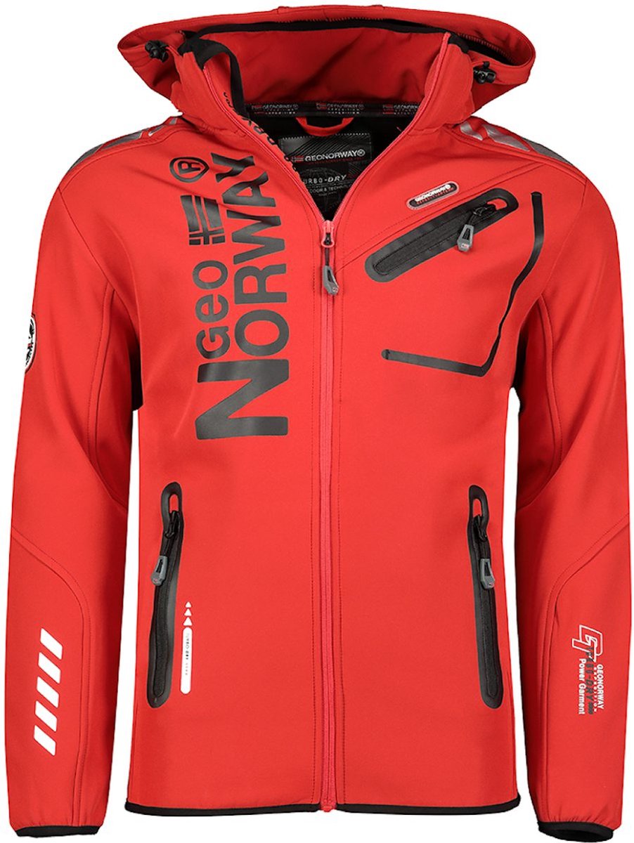 Geographical Norway Softshell Jas Heren Rood/Zwart Royaute - M