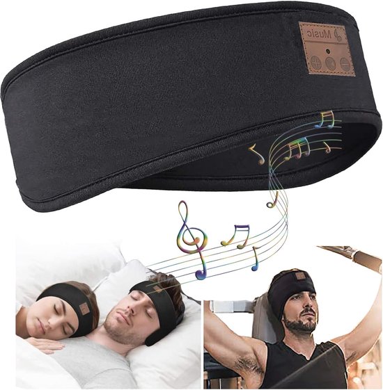 Egurs draadloze Bluetooth muziek sport hoofdband wintergebreide haarband om te skiën, hardlopen, skaten, lopen geschikt voor mannen en vrouwen