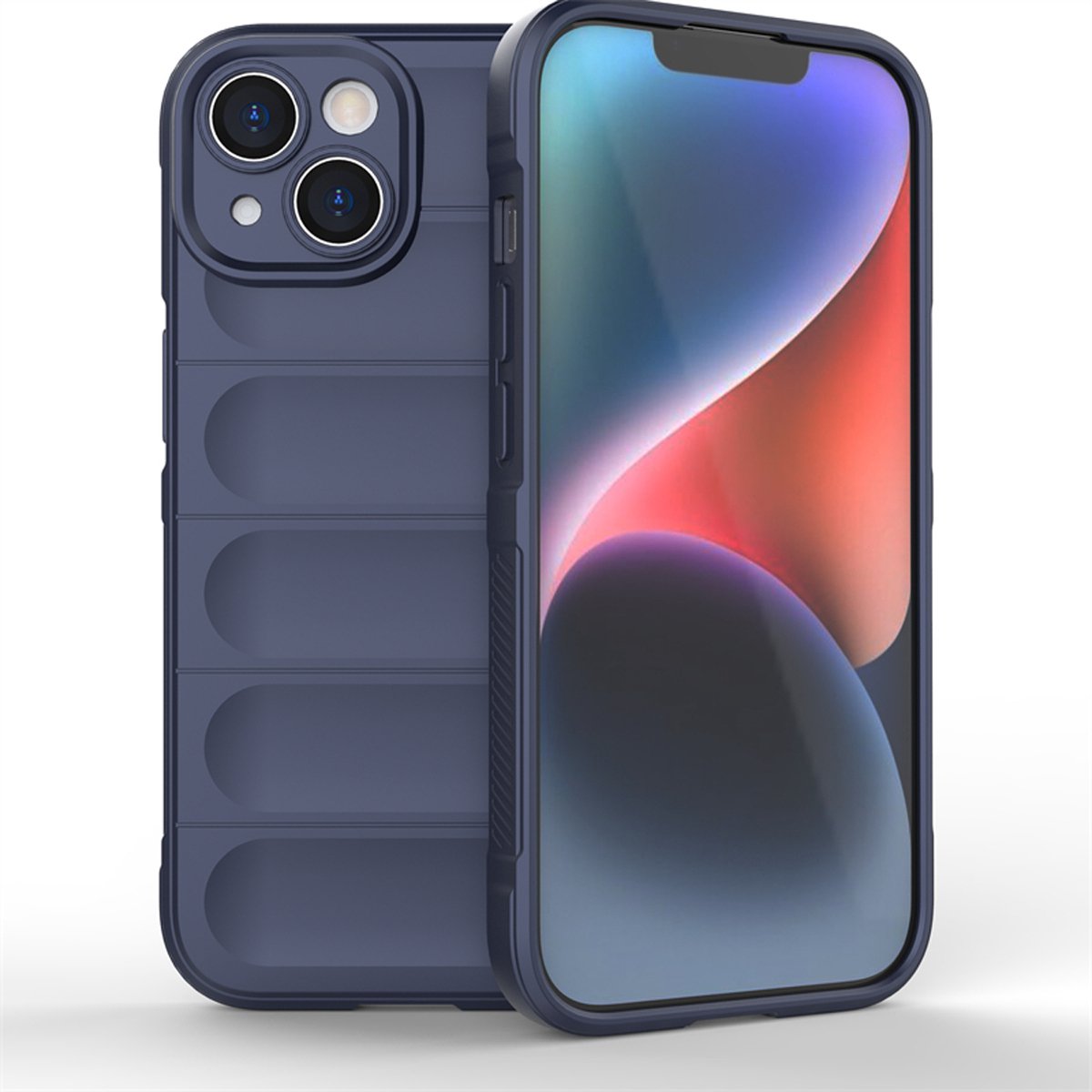 MobyDefend Hoesje - Geschikt voor iPhone 15 - TPU Gripcase - Blauw