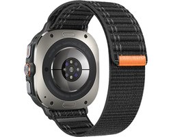 By Qubix - Compatible Samsung bandje - Nylon Wave band - Zwart - Geschikt voor Samsung Galaxy Watch Ultra / Ultra 2025 47mm
