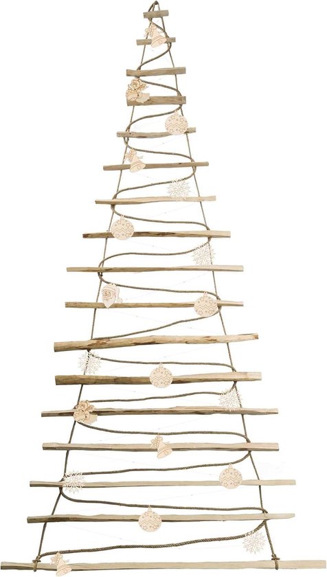 BOGATECO Handgemaakte kerstboom 205 cm hoog, van hazelnoothout
