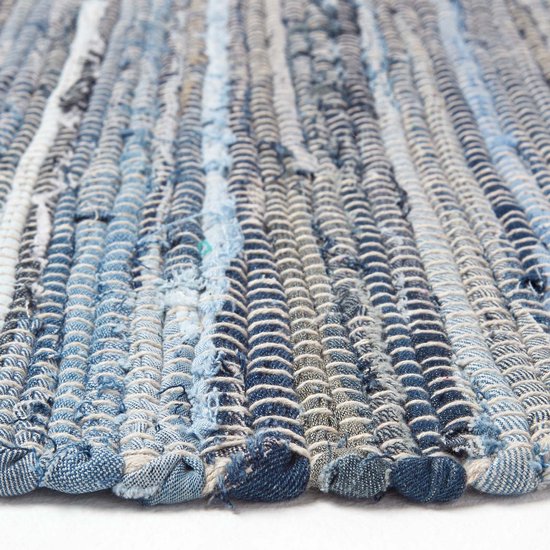 Tapijt, gerecycled katoen, grijze streep gemengd, 170 x 230 cm
