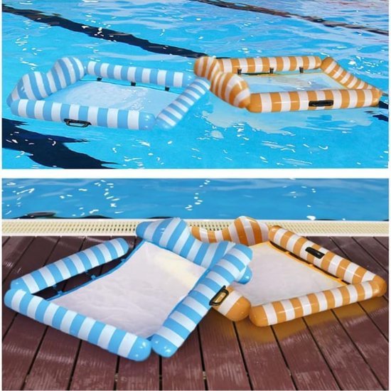 Matelas Gonflable Piscine Hamac Gonflable Piscine 4 En 1 - Matelas, Transat, Flotteur - Motif Feuilles Tropicales - Adulte Bouée Hamac PVC