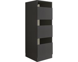 Interiax WASHWALL 'Mary' Wasmachine Wasmandkast Antraciet - Wassorteerkast - 162x50x67.5 cm