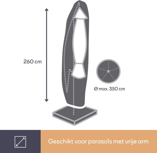 Housse de protection pour parasol flottant jusqu'à Ø 350 cm - 86 x 86 x 200 cm