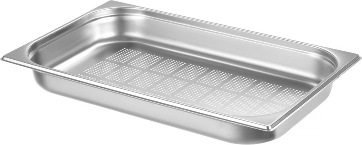 HENDI Geperforeerde GN-container – versterkte hoeken – 9L – 65mm hoog – roestvrij staal