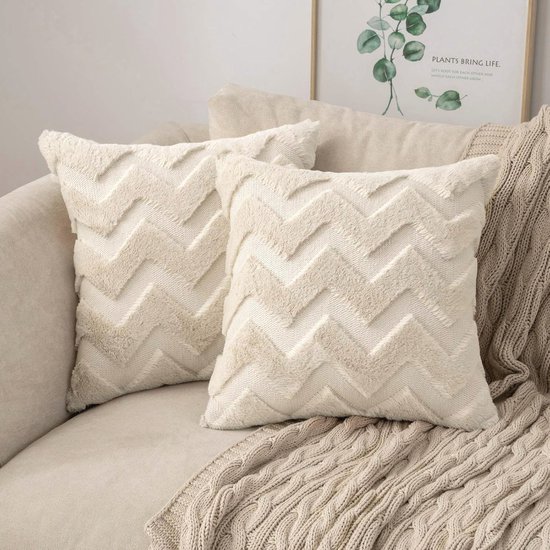 Mandioo Set van 2 decoratieve kussenhoezen 30cm x 50cm kunstbont