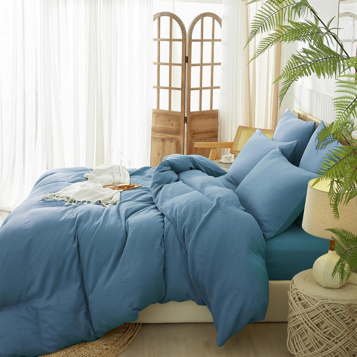 Goodivery ® Super Zacht en Ademend Katoenen Dekbedovertrek 240 x 260 cm voor Twee Personen
