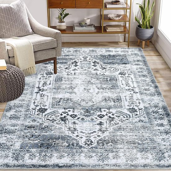 Goodivery ® Tapis gris élégant au Design Vintage pour Diverse intérieurs, 160 x 230 cm