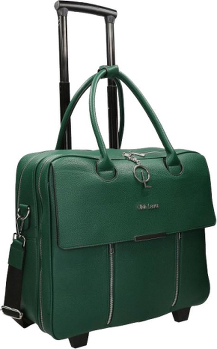 Olivia Lauren Laptoptrolley Dames / Businesstrolley - 17 inch - Kunstleer - Shyla - Groen