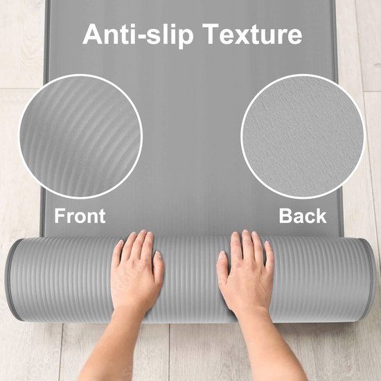 Dikke Antislip Yogamat 10 mm - 183 x 61 cm Fitnessmat voor Pilates, Yoga en Thuis Trainingen — afbeelding 5