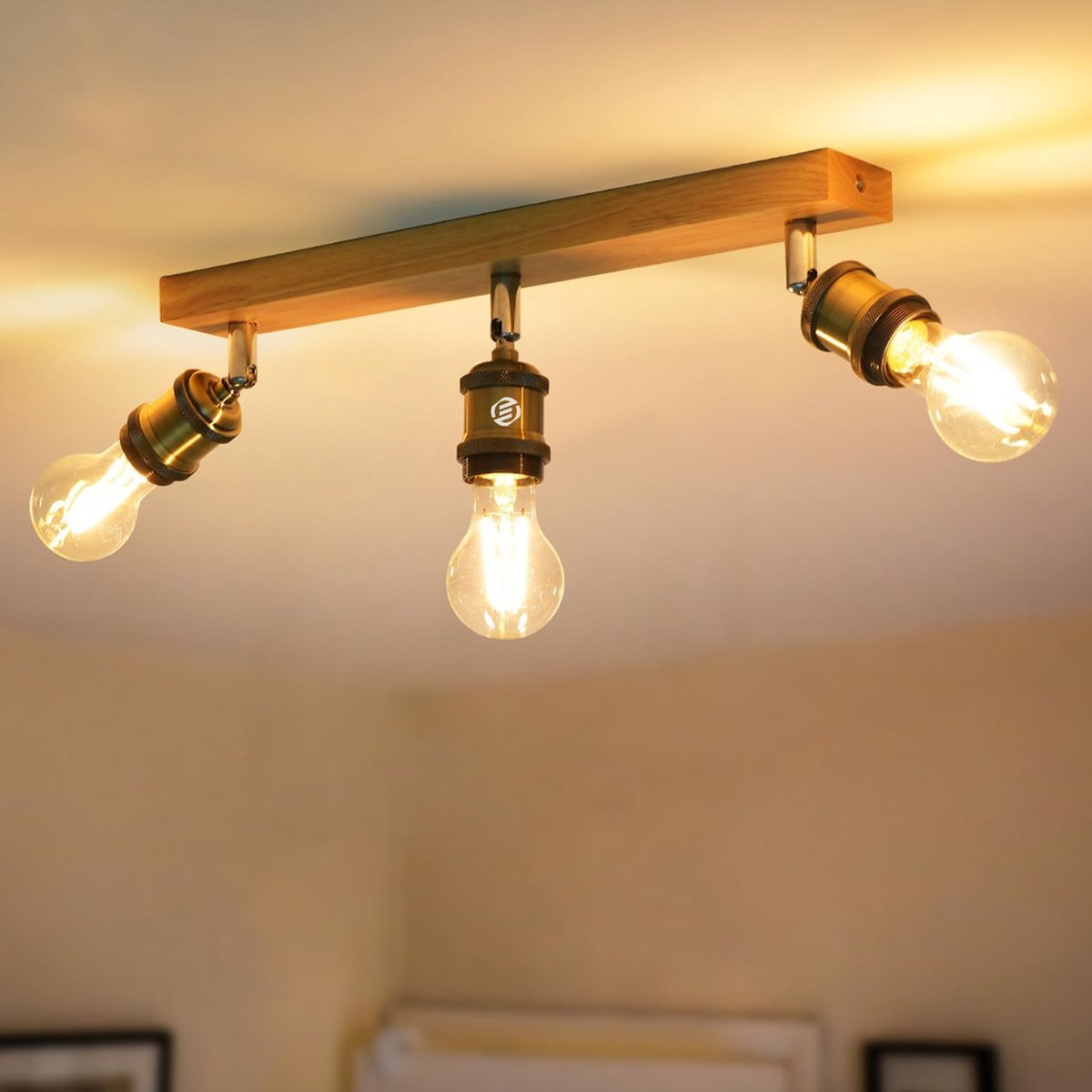 Equivera Plafonaire Lamp - Lamp - Plafond Lamp - Plafonnaire Lamp - Plafondlamp Bruin