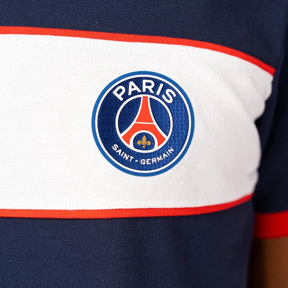 PSG Polo Stripe Heren - Maat M - Polo Heren - Paris Saint-Germain