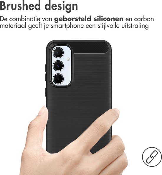 imoshion Hoesje - Geschikt voor Samsung Galaxy A55 (5G) - Brushed Backcover - Zwart