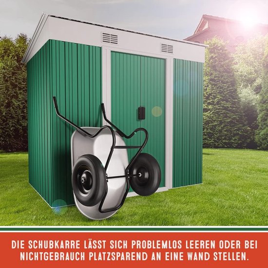 Kruiwagen met 2 Wielen - 150kg Capaciteit en 100 Ltr Inhoud - Stabiliteit en Comfort voor Tuinwerk van Werkzaak — afbeelding 4