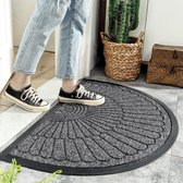 Deurmat rubber -Halfrond-Buiten Antislip Wasbaar Deurmat-Regen-Outdoor-Deurmat binnen-Donkergrijs-Droogloopmat-50*80cm - schoonloopmat - buiten - hal - balkon