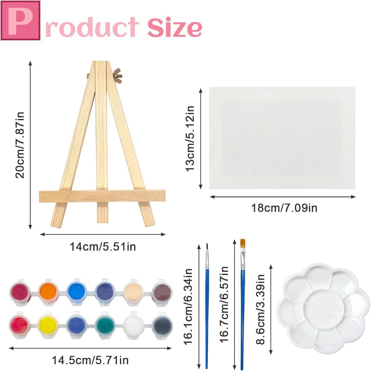 10-delige set kunstenaars mini canvas schilderij knutselen doe-het-zelf