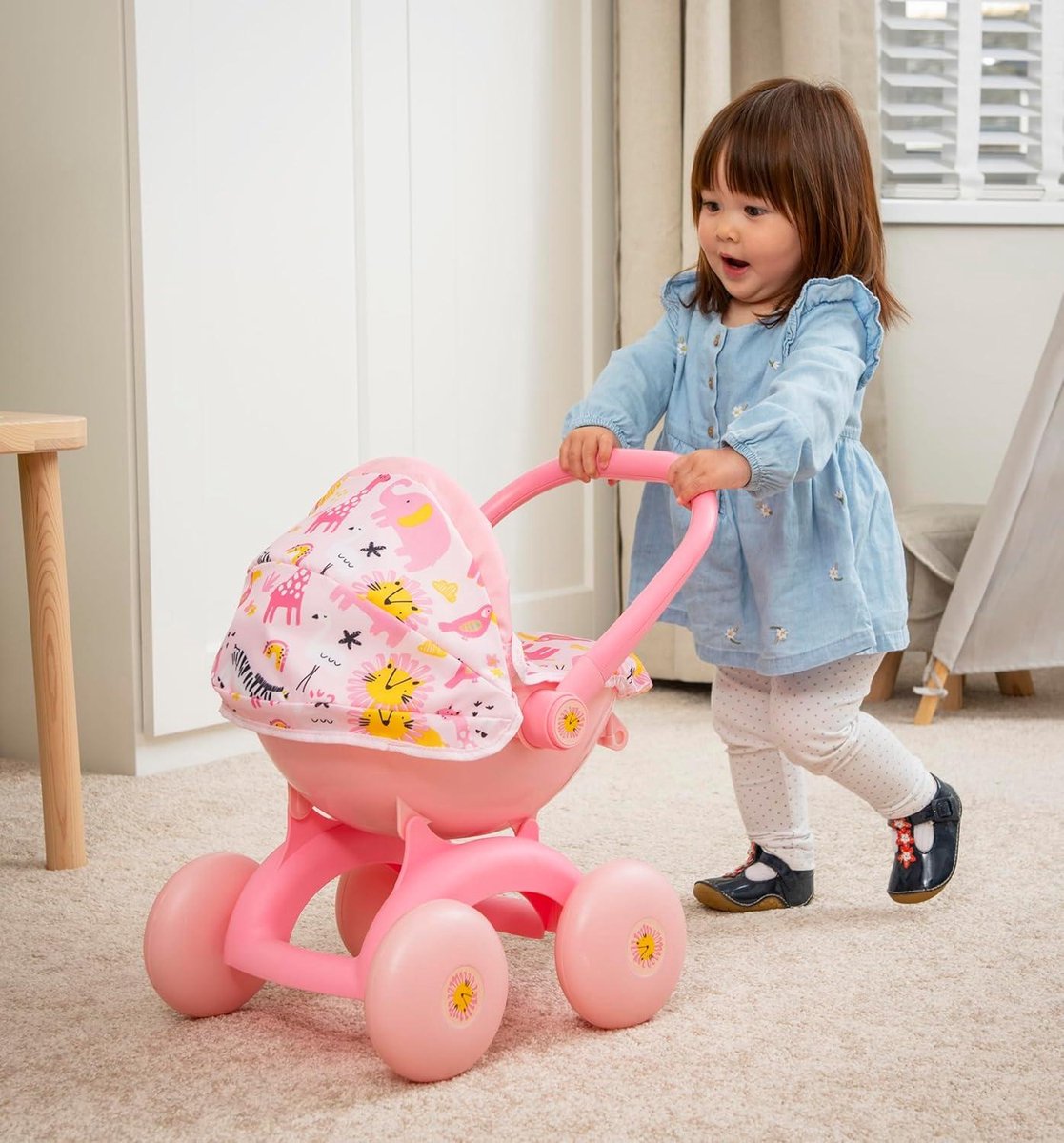 HTI Dream Creations – Poussette 4 En 1 My First Landau – Nacelle, Siège, Poussette Face Avant – Dès 18 Mois – Poupée 30 Cm