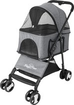 RM Store® - Poussette pliable pour chien - Poussette pour animaux de compagnie - Landau pour chien - Pliable - Comprend une housse de pluie - 4 Roues - Grijs - Max. 30KG