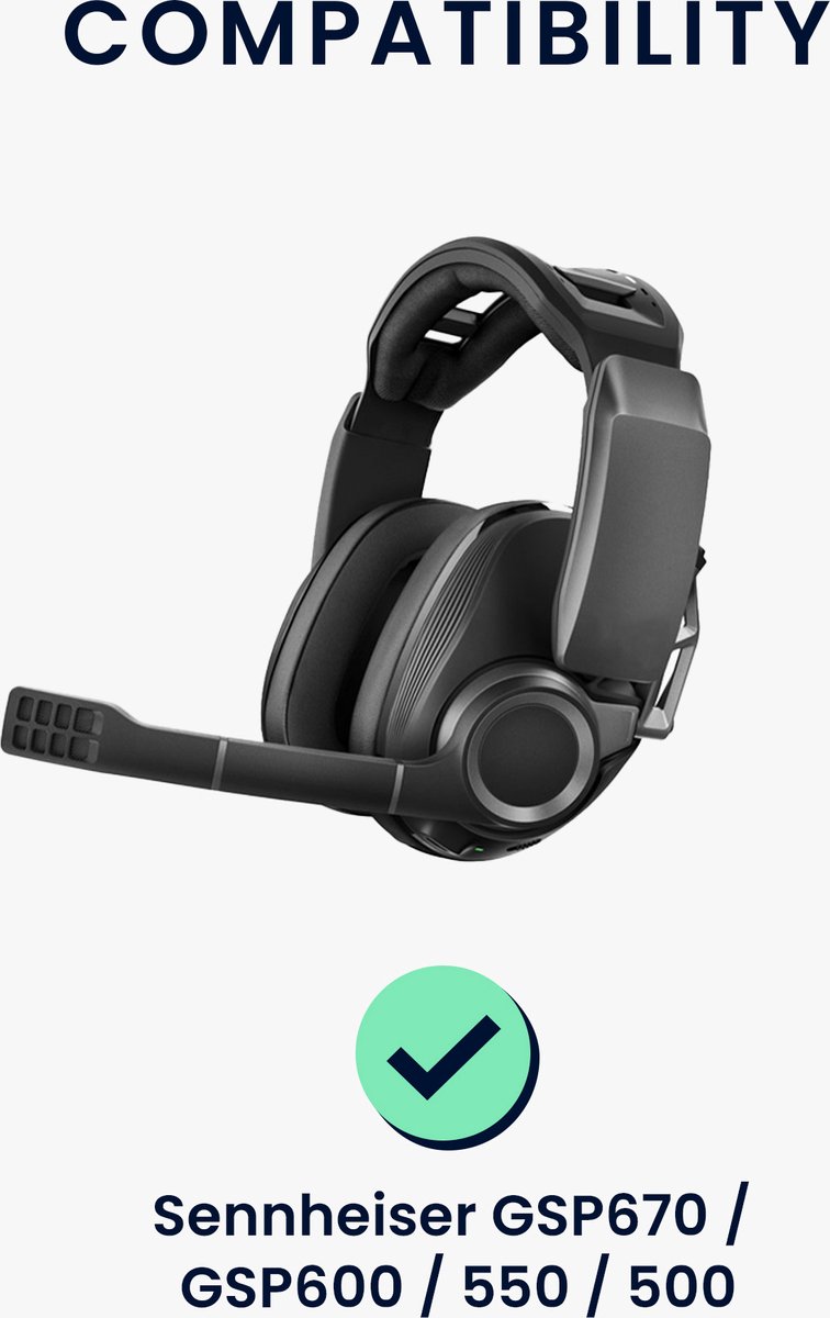 2 Coussinets De Rechange Kwmobile Pour Casque Sennheiser GSP670 / GSP600 / 550 / 500