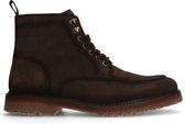 Manfield - Homme - Bottines en daim marron en dentelle - Taille 42