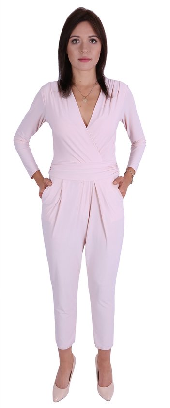 John Zack Jumpsuit met lange mouwen in poederroze