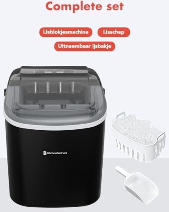 IJsblokjesmachine - IJsblokmaker met IJsschep - 9 Blokjes in 8 min. - Draagbaar met Handvat - Zwart — afbeelding 5