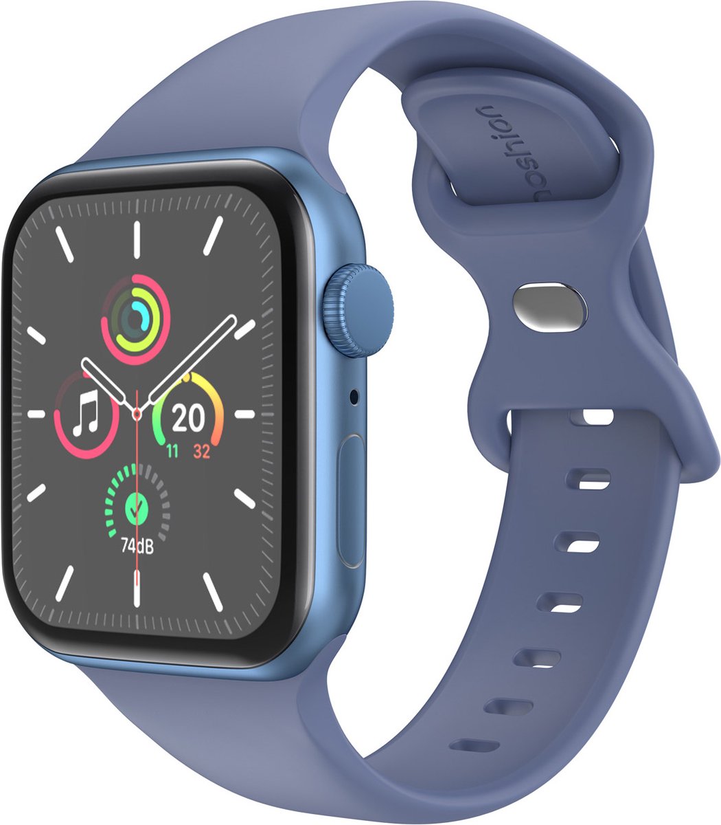 iMoshion Siliconen⁺ bandje geschikt geschikt voor Apple Watch Series 1 / 2 / 3 / 4 / 5 / 6 / 7 / 8 / 9 / SE / Ultra (2) - 42 / 44 / 45 / 49 mm - Navy - Maat M/L