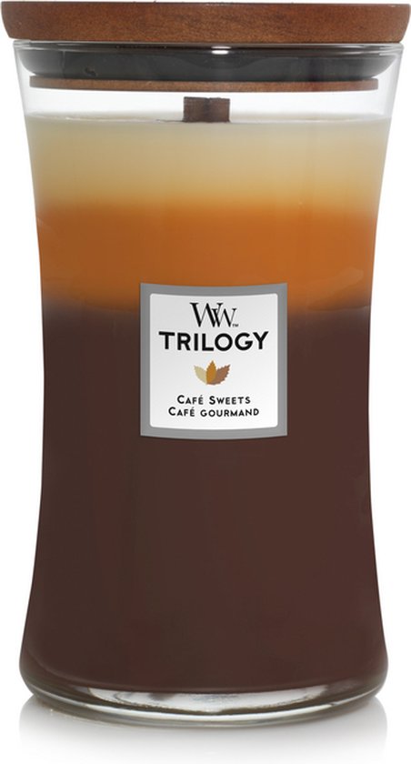 WoodWick Hourglass Trilogy Large Geurkaars - Cafe Sweets - 130 branduren