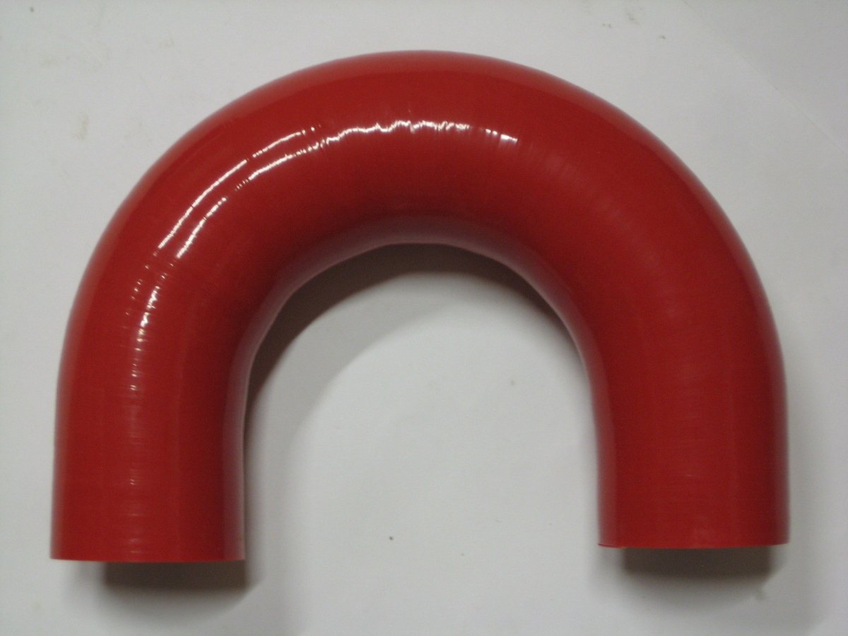 180 Graden bochten silicone - Rood, 51mm
